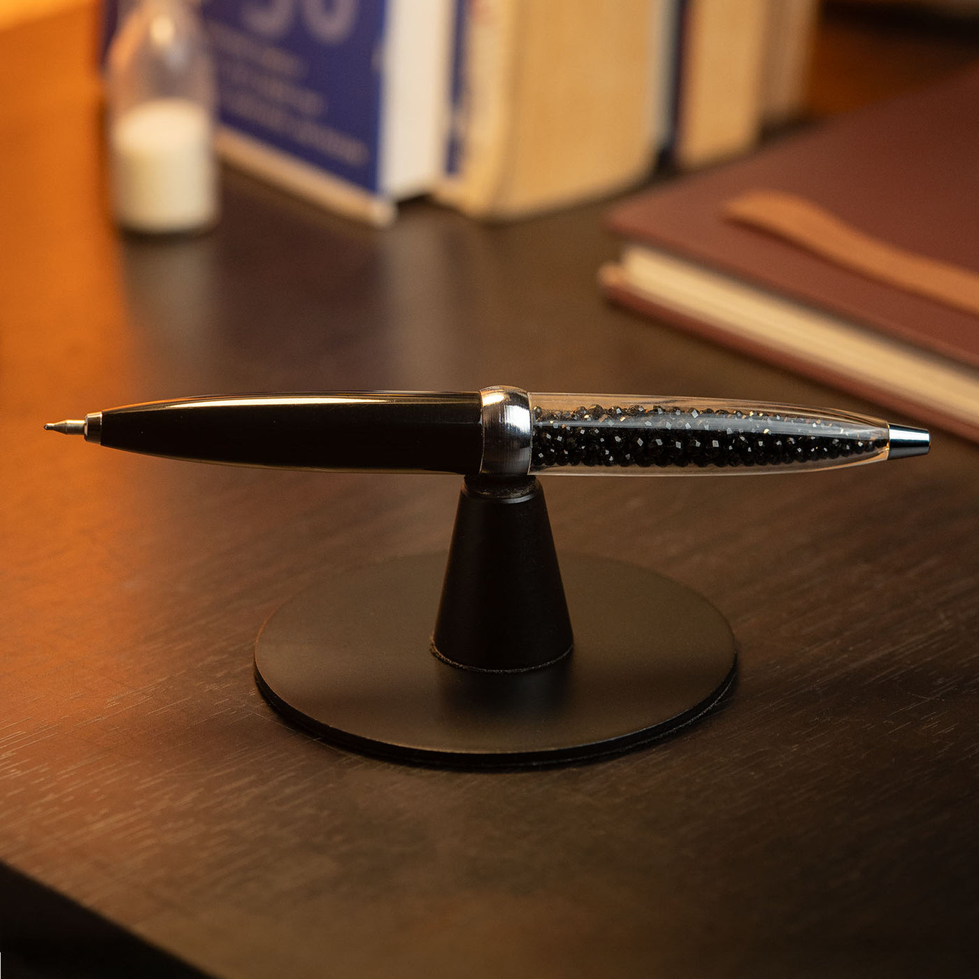 Black Spinel MagSpin Rotating Desk Pen with DryFlow Ink by Mesmerize