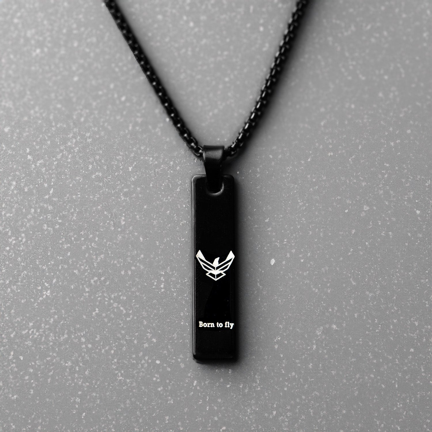 Black Airforce Combat Mini Bar Necklace