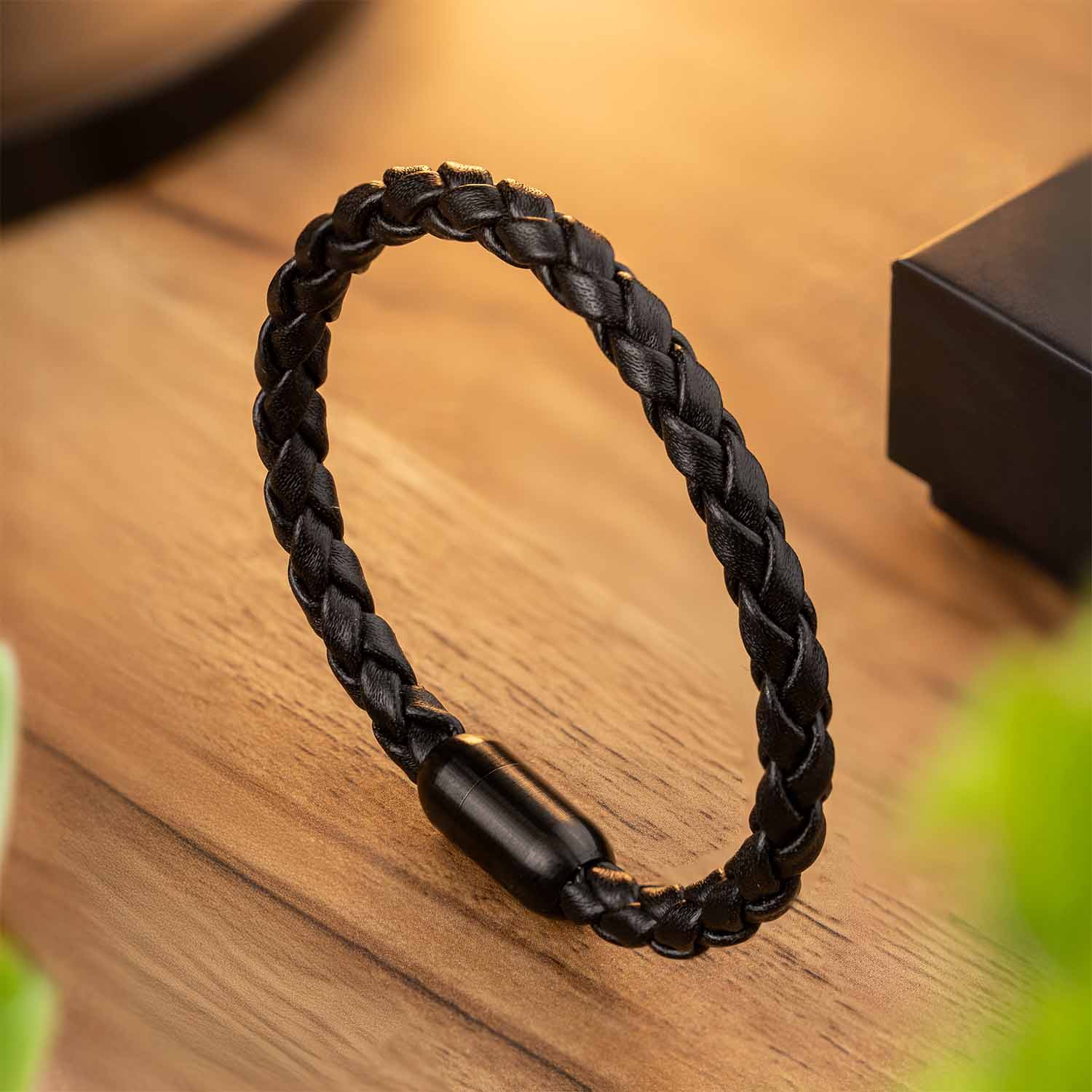 Alpha Braided NeoLeather Bracelet with MagSnap2 Black