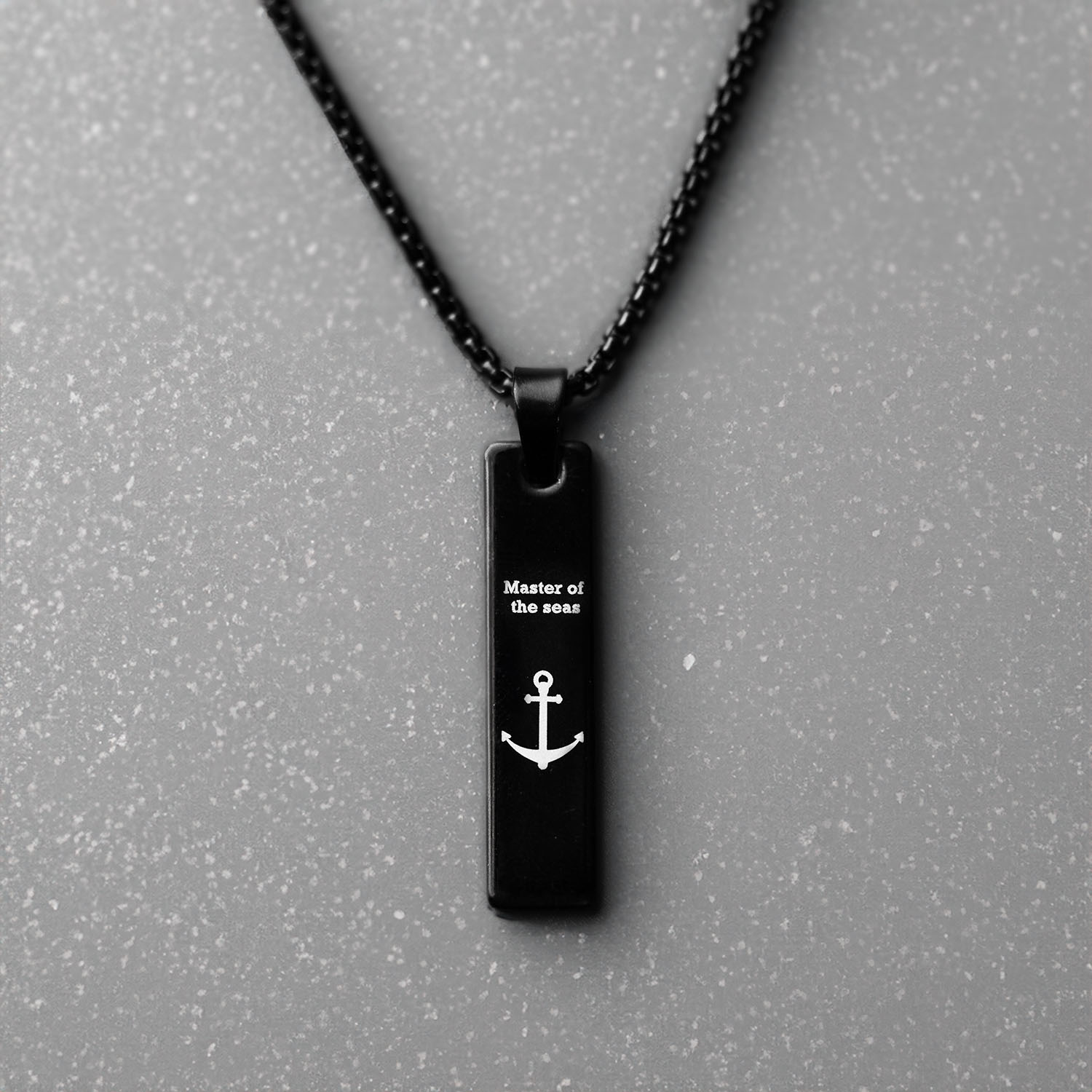 Black Navy Combat Mini Bar Necklace