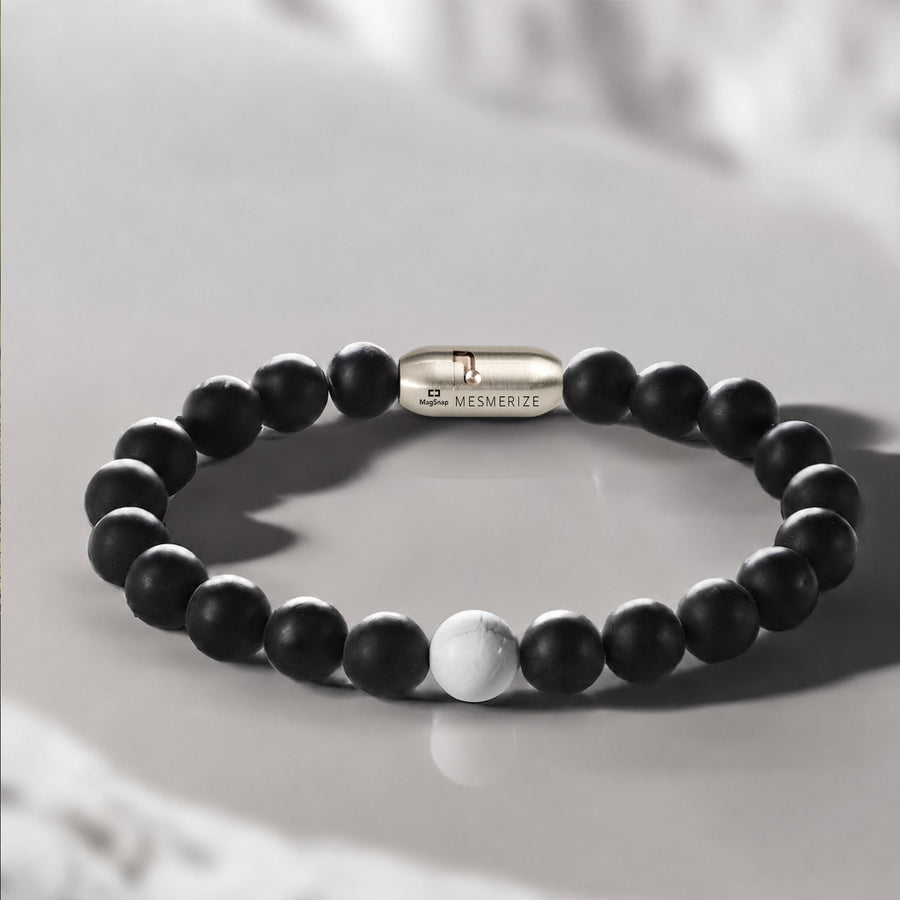 Black Onyx and Howlite Bracelet With MagSnap 4