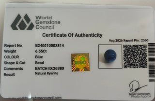Blue Kyanite lab certificate 6