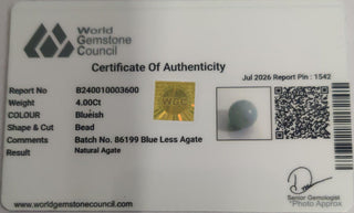 Blue Lace Agate lab certificate 4