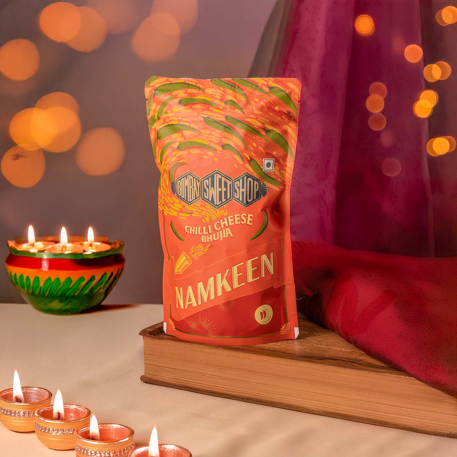 Mini Gomti Tree+Candle+Namkeen+Chocolates