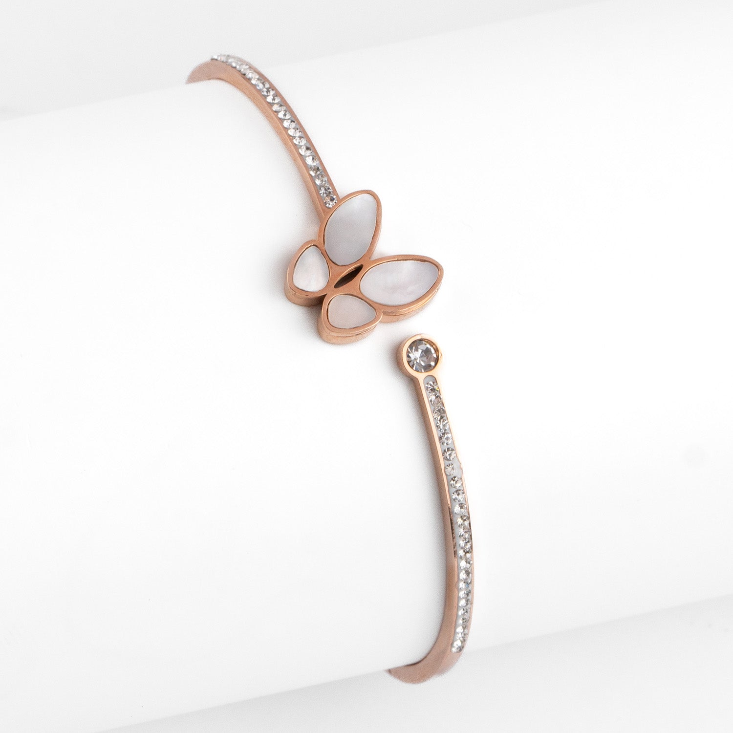 W Premium Jewellery Butterfly Mother of Pearl Diamond Bracelet