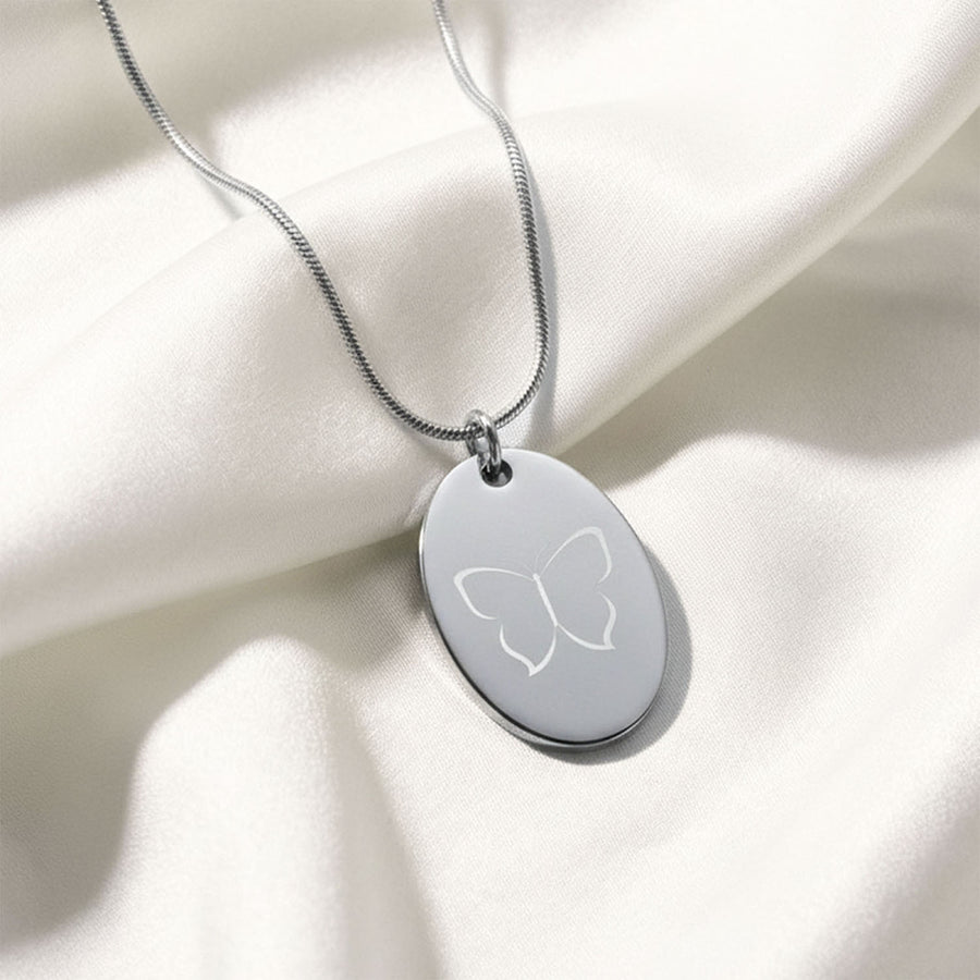 Butterfly Oval Necklace