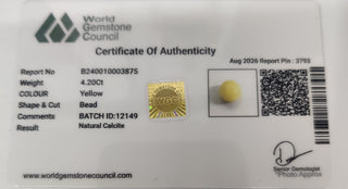 Calcite lab certificate 10