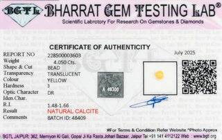 Calcite lab certificate 4