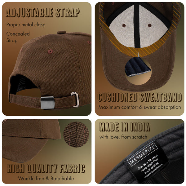 Mocha Brown Structured Baseball Cap