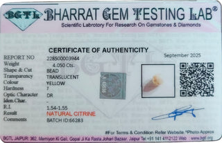 Citrine lab certificate 5