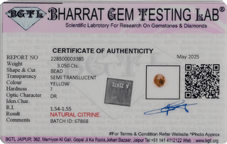 Citrine lab certificate 3