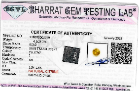 Citrine lab certificate 1