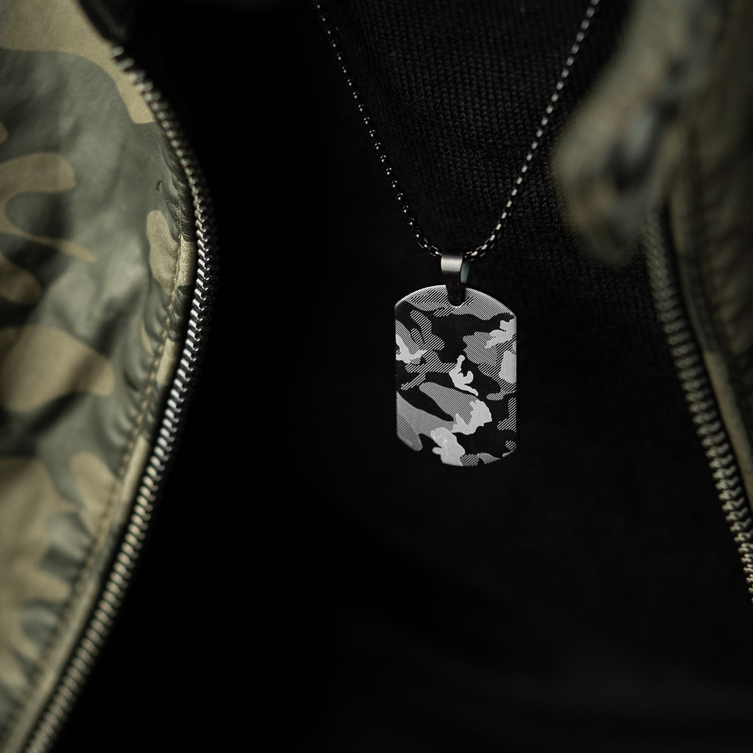 Classic Camo Army Dog Tag Necklace