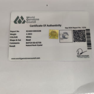 Clear Quartz lab certificate 14