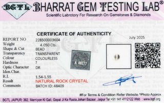 Clear Quartz lab certificate 5
