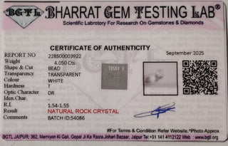 Clear Quartz lab certificate 7