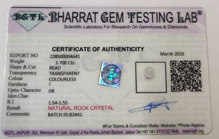 Clear Quartz lab certificate 10