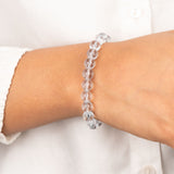Clear Quartz Natural Stone Bracelet With Magsnap For Women