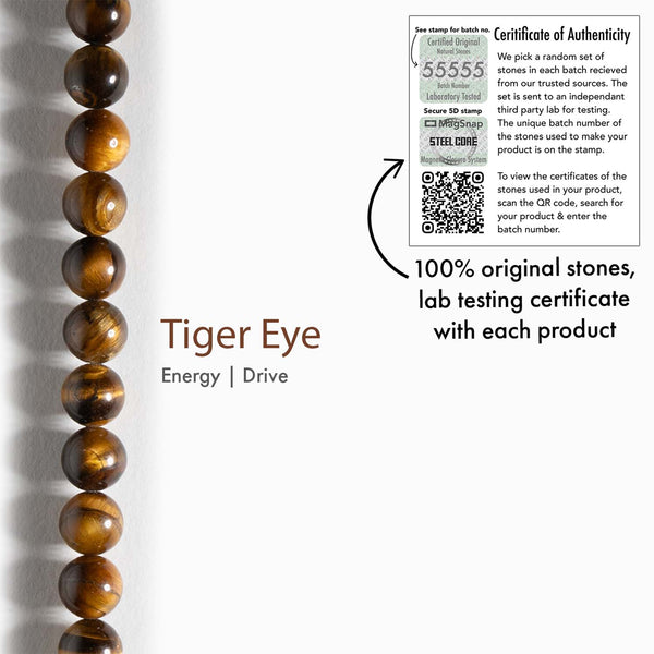 Courageous Tiger Eye Natural Stone Bracelet With Magsnap