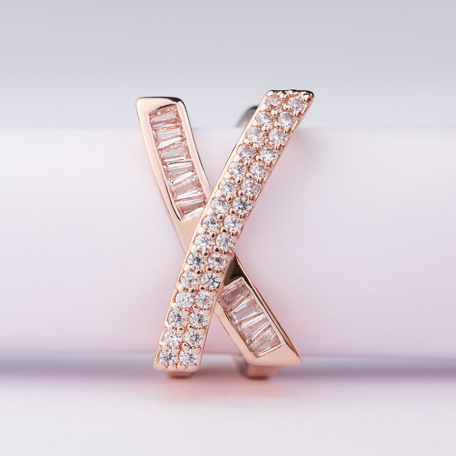 W Premium Jewellery Rose Gold Criss Cross Adjustable Ring