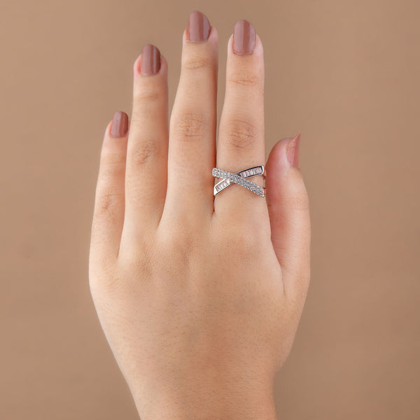 Rose Gold Criss Cross Adjustable Ring