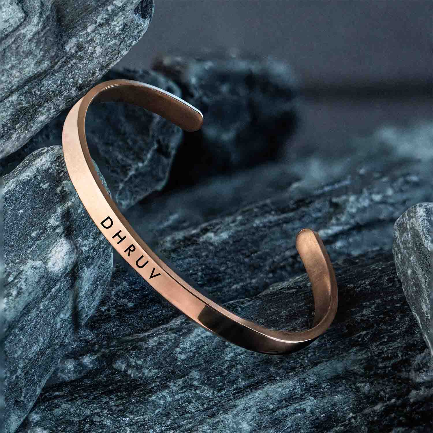 Personalised RoseGold Cuff Kada Bracelet