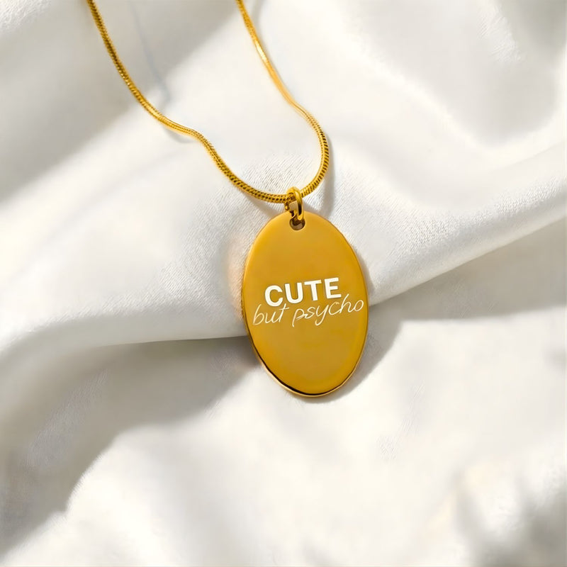 Cute But Psycho Oval Necklace- Mesmerize India