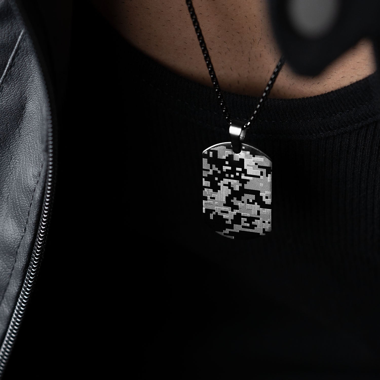 Cyber Camo Army Dog Tag Necklace