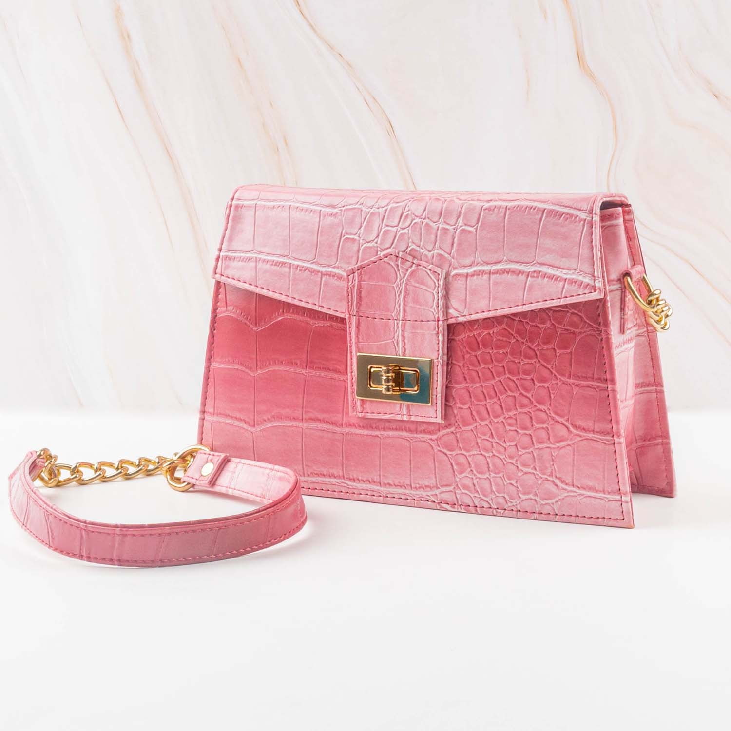 Raspberry Ombre Pointy Sling Bag