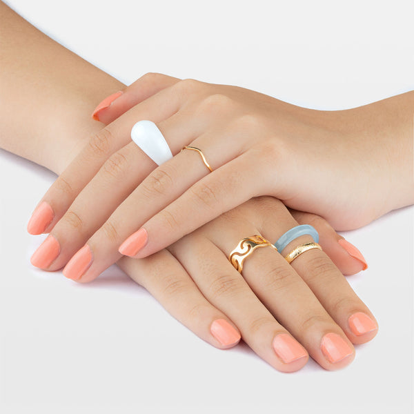 Sky Blue Stackable Rings Set (Pack of 5)