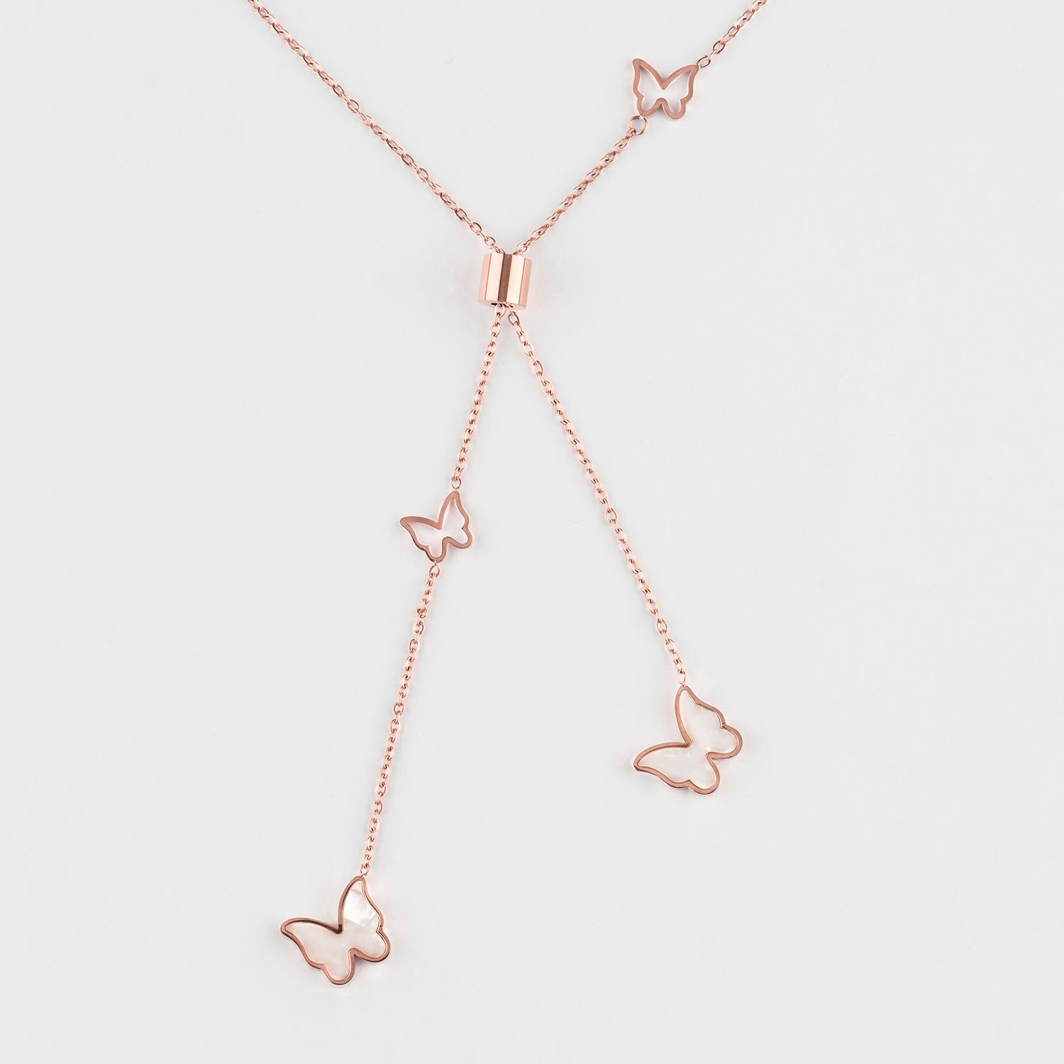 W Premium Jewellery Rose Gold Cinderella Butterfly Necklace