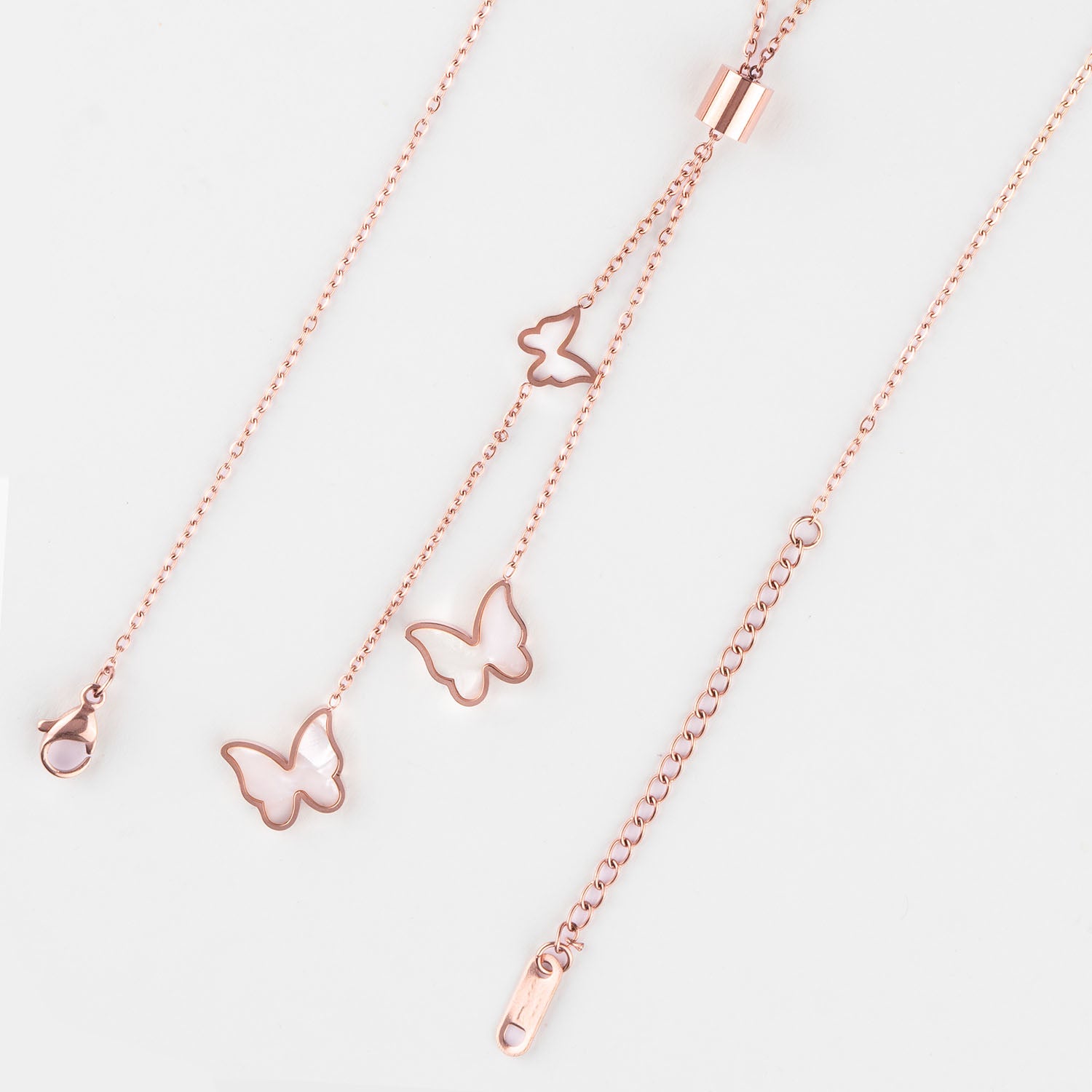 W Premium Jewellery Rose Gold Cinderella Butterfly Necklace