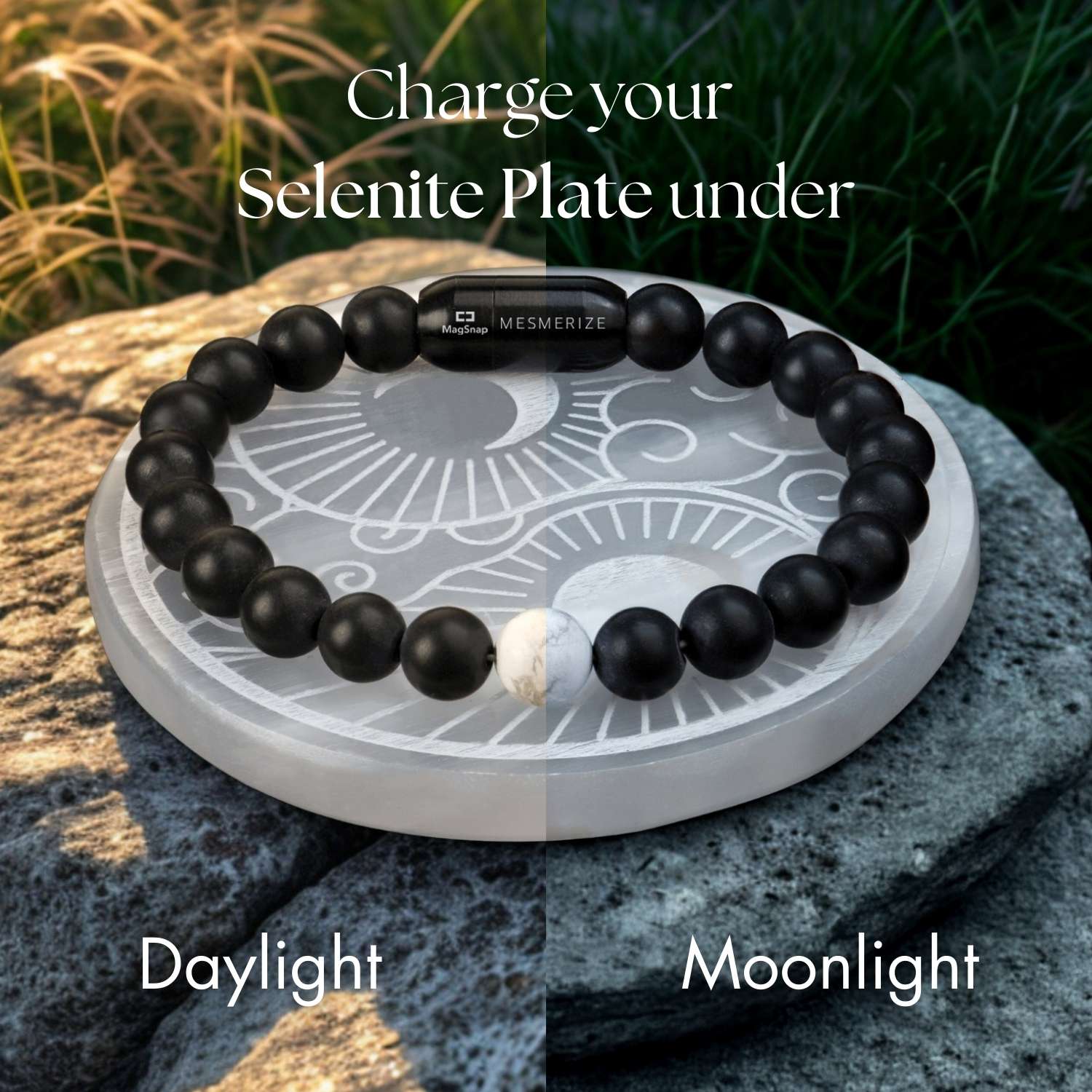 Yin Yang Selenite Charging Plate