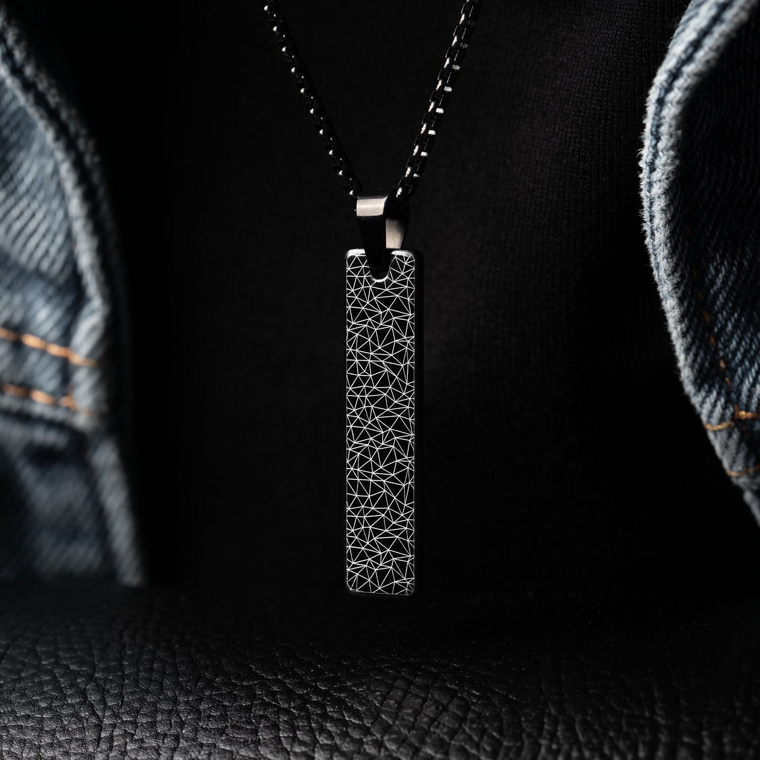Delta Grid Mini Tag Necklace