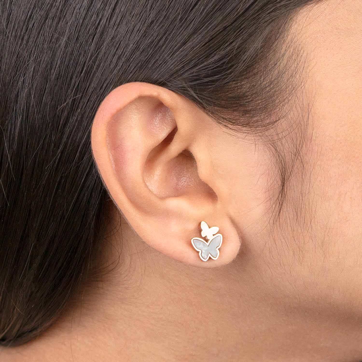 W Premium Jewellery Earrings Butterfly Dual 
