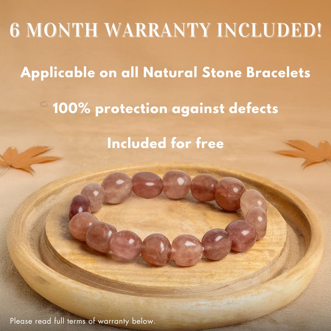 Strawberry Quartz Tumble Natural Stone Elastic Bracelet