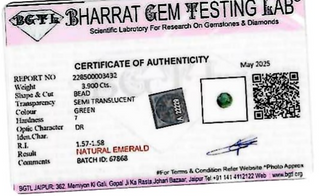 Emerald lab certificate 1