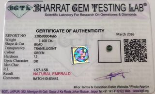Emerald lab certificate 7