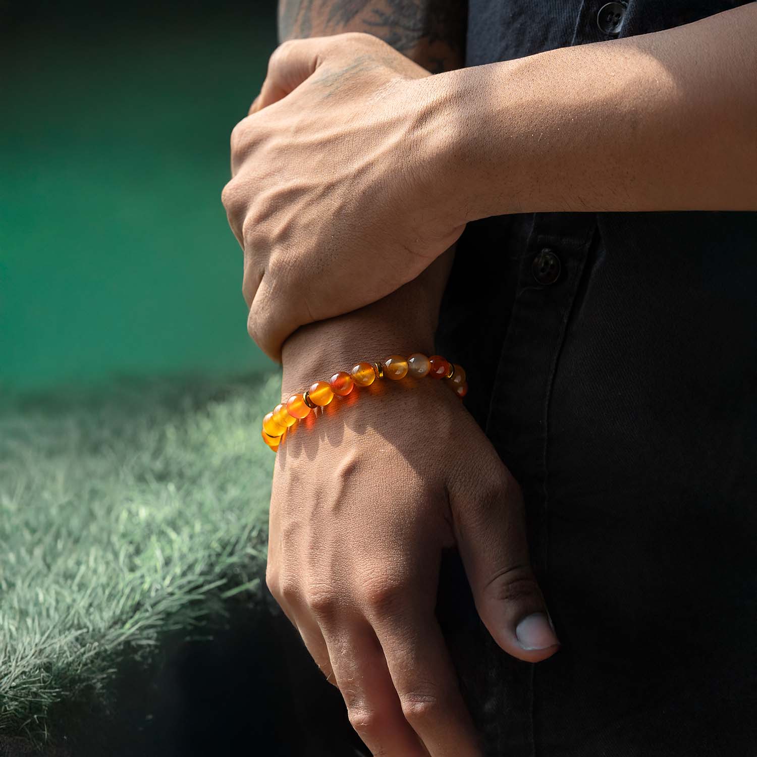 Empowering Carnelian Natural Stone Bracelet with MagSnap