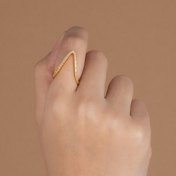 Esther Lexi 6-in-1 Gold V Ring