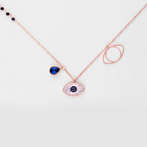 Rose Gold Evil Eye Necklace