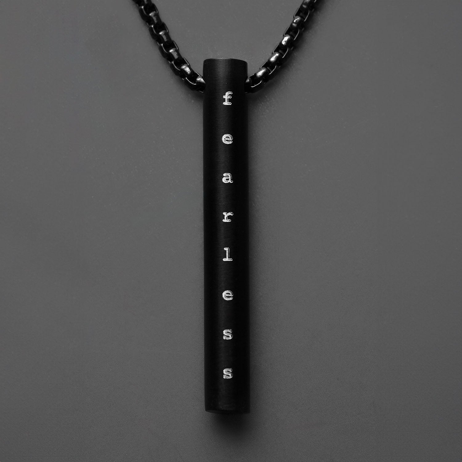 Fearless Black Barrel Necklace