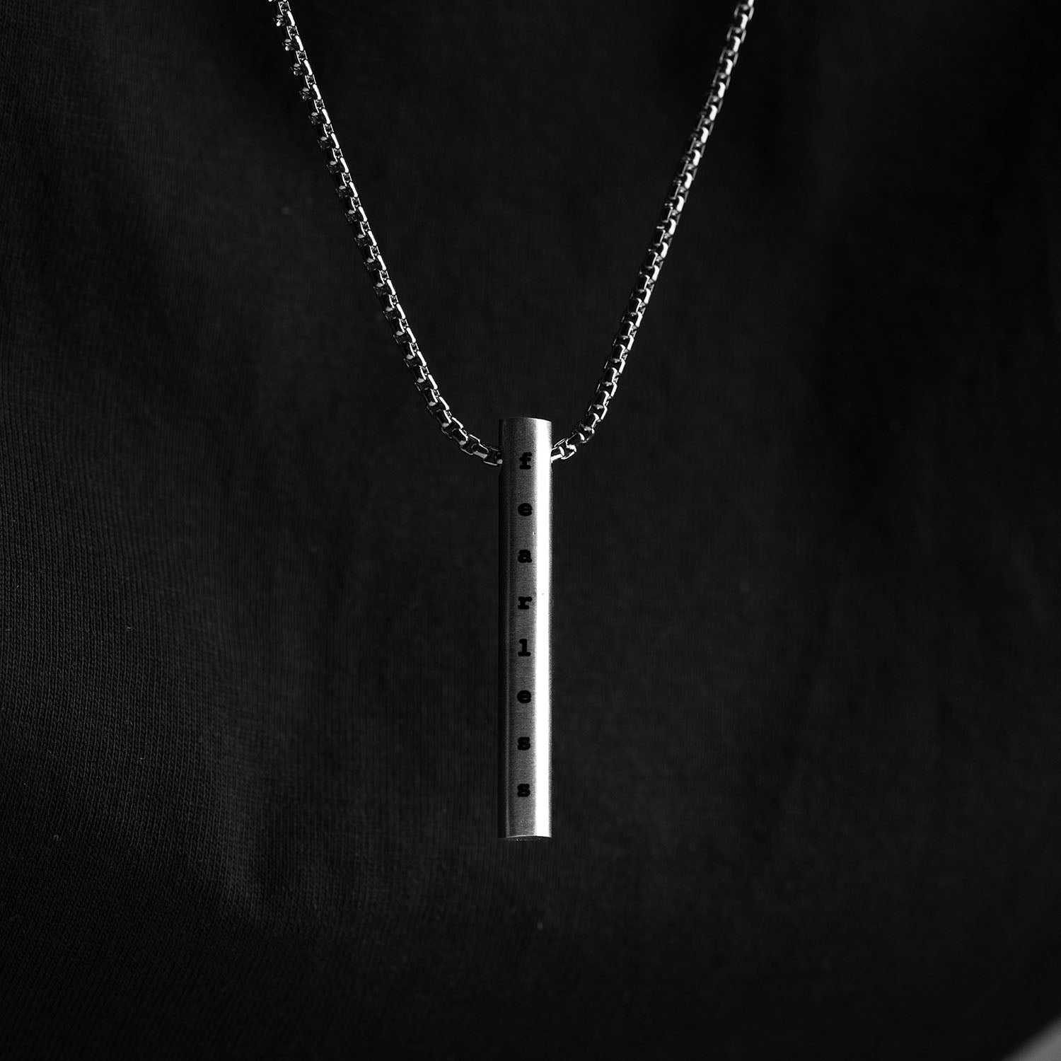 Fearless Silver Barrel Necklace