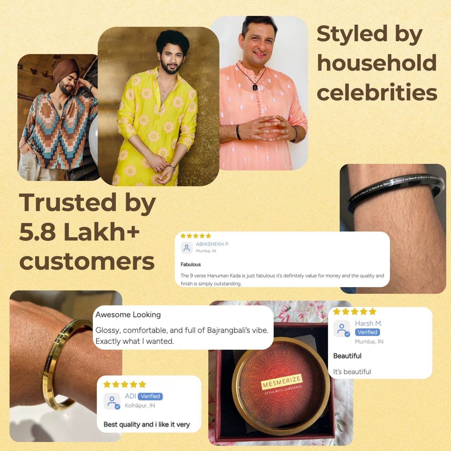 9 Chakra MicroCarved Round Kada Gold