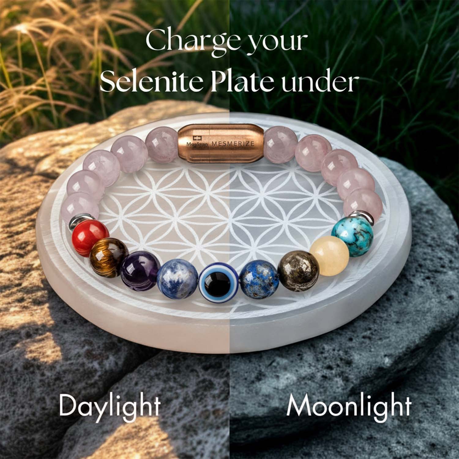 Floral Selenite Charging Plate
