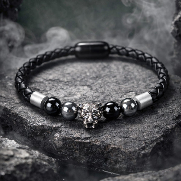 Focus Black Panther Natural Stone NeoLeather Bracelet
