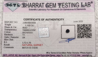 Garnet lab certificate 4
