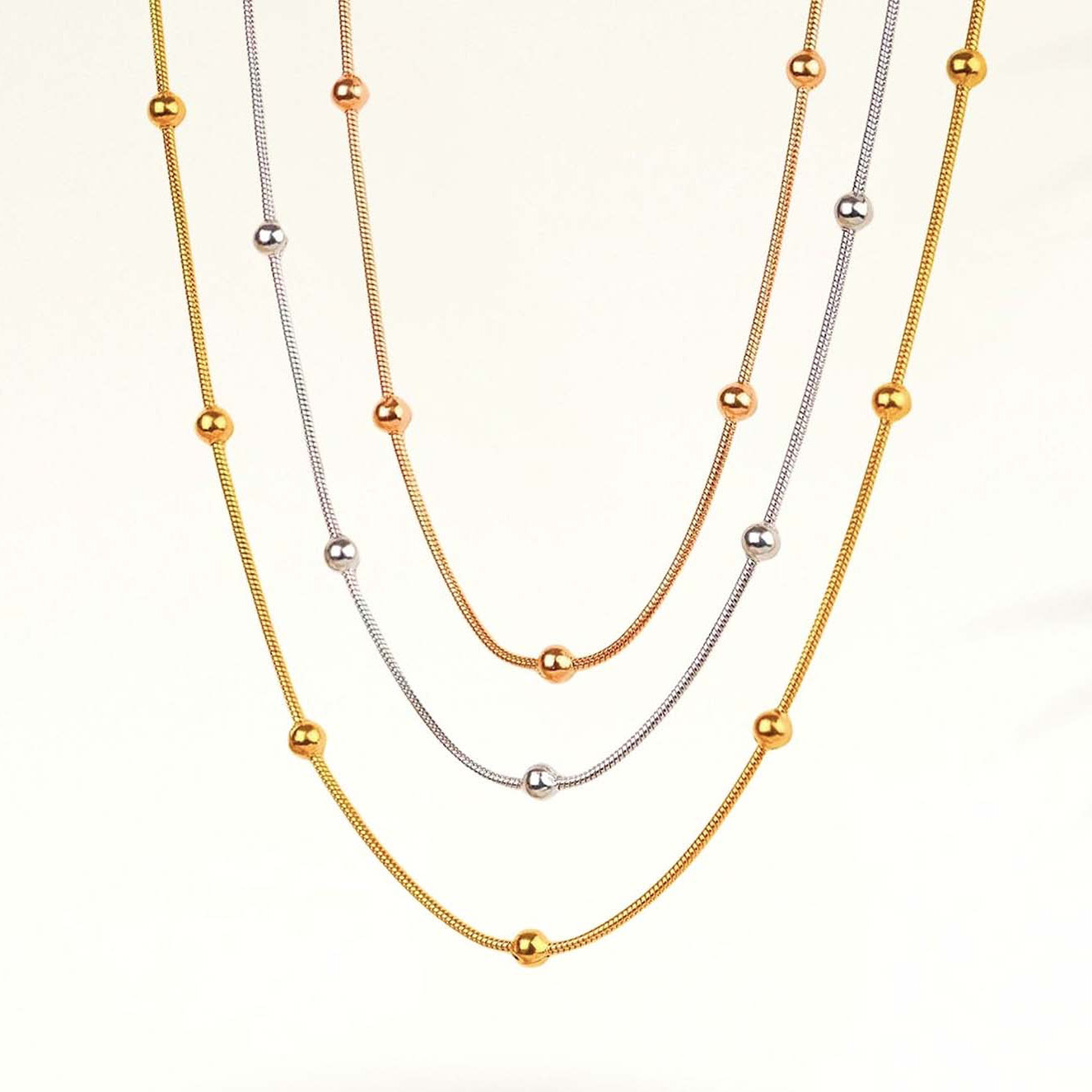 Giselle Tri-Colour Layered Necklace