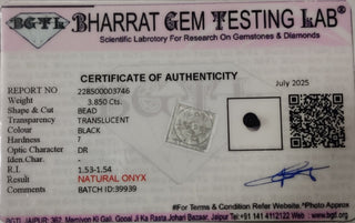 Gloss Onyx lab certificate 6