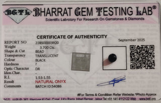 Gloss Onyx lab certificate 7